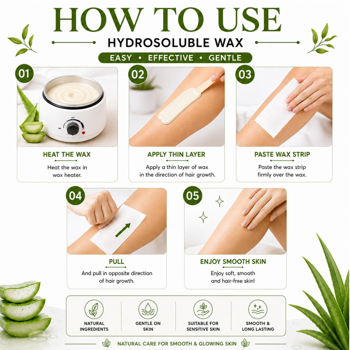 Aloevera Hydro Soluble Wax (800ml)