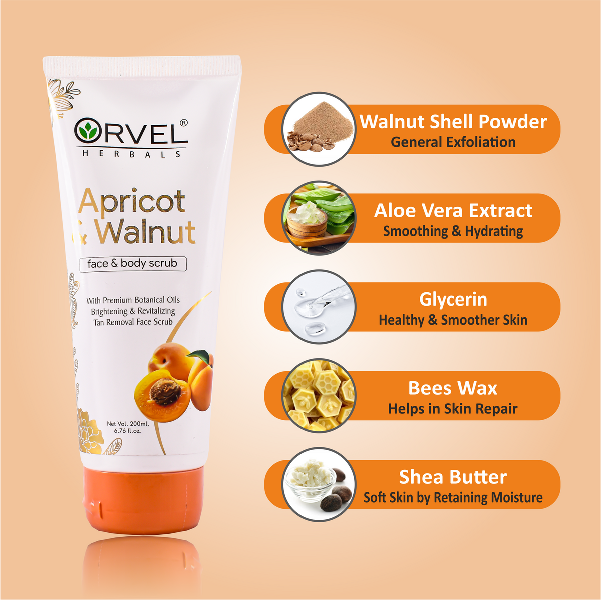 Apricot & Walnut Scrub (200ml)