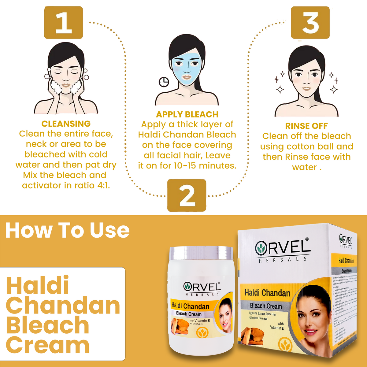 Haldi Chandan Bleach Cream (1,000ml)
