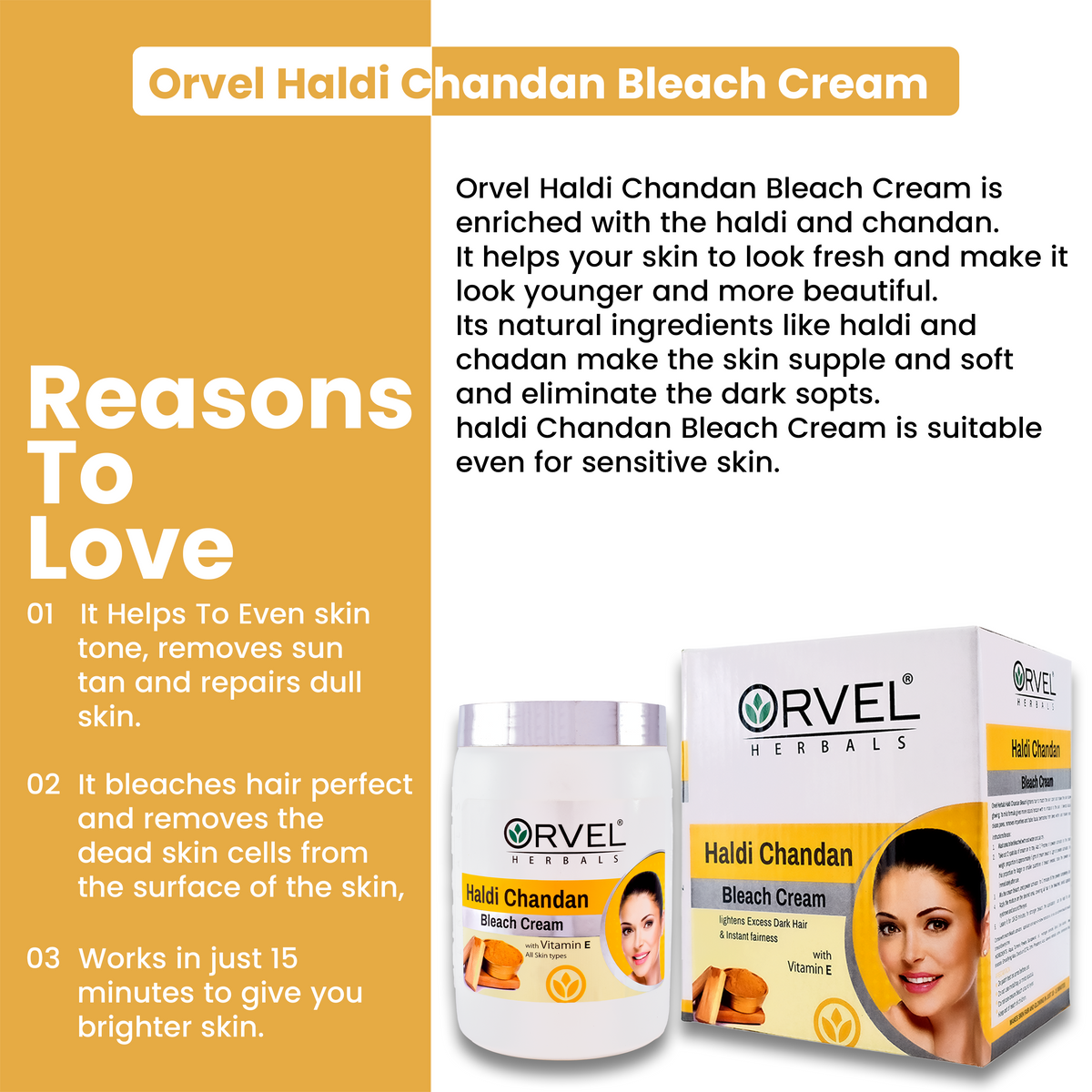 Haldi Chandan Bleach Cream (1,000ml)